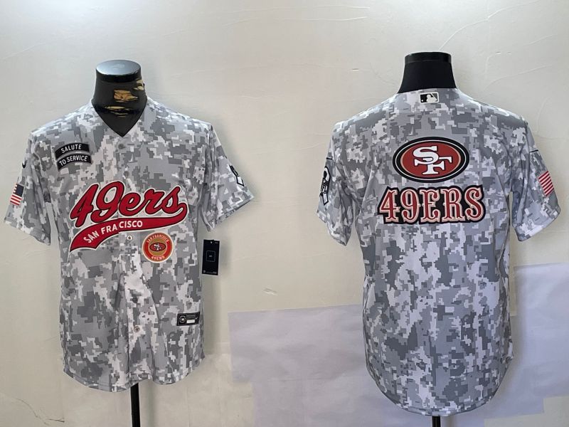 Men San Francisco 49ers Blank Nike Arctic Camo 2024 Salute to Service Limited NFL Jersey style 16->san francisco 49ers->NFL Jersey